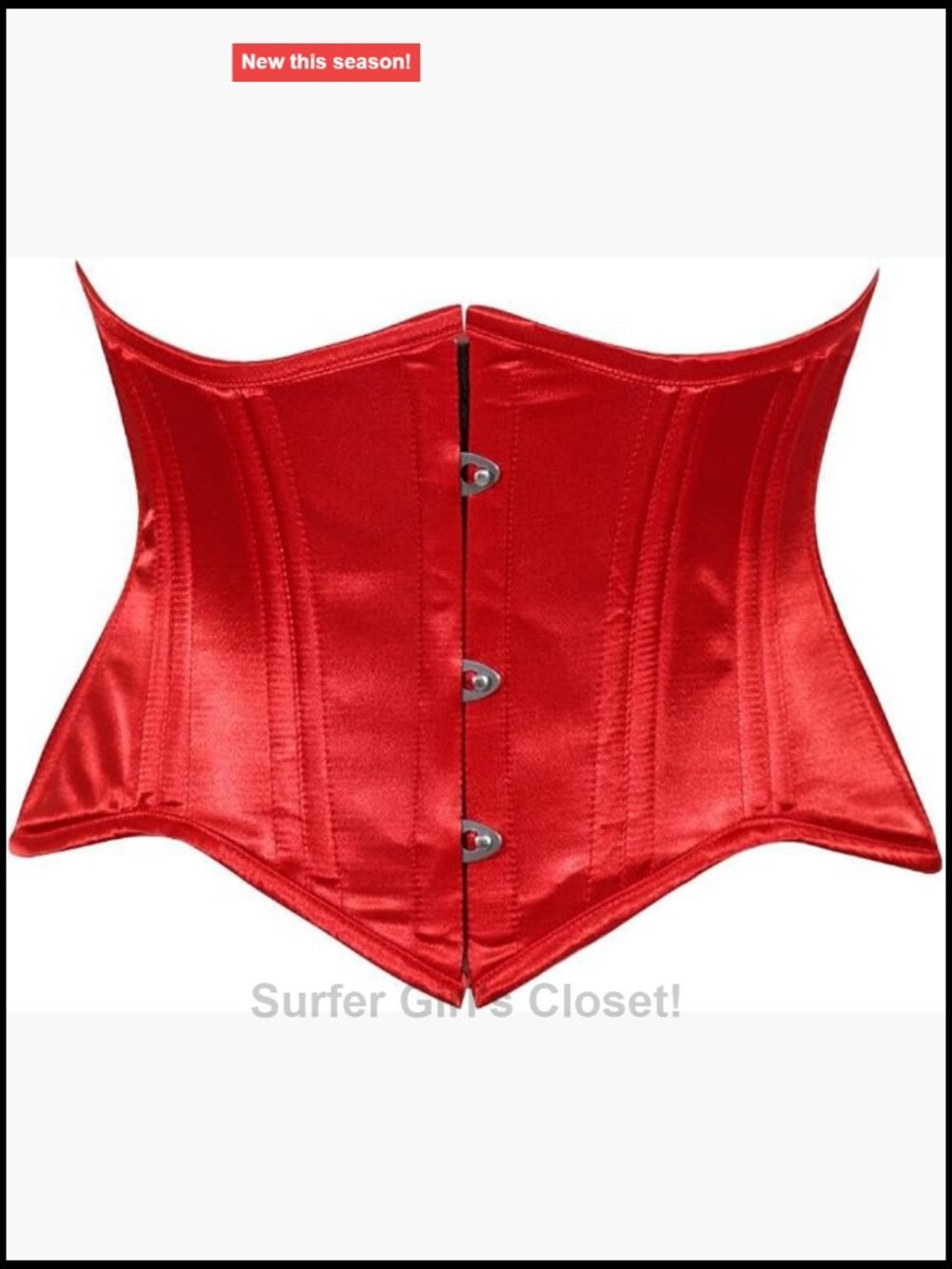 Satin Underbust Corset Waist Cincher with Acrylic Boning - Gothic